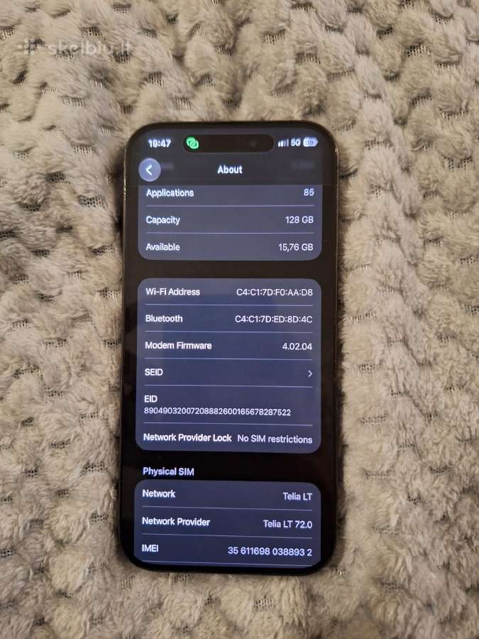 Apple iPhone 15 Pro 128gb - nuotraukos Nr. 8