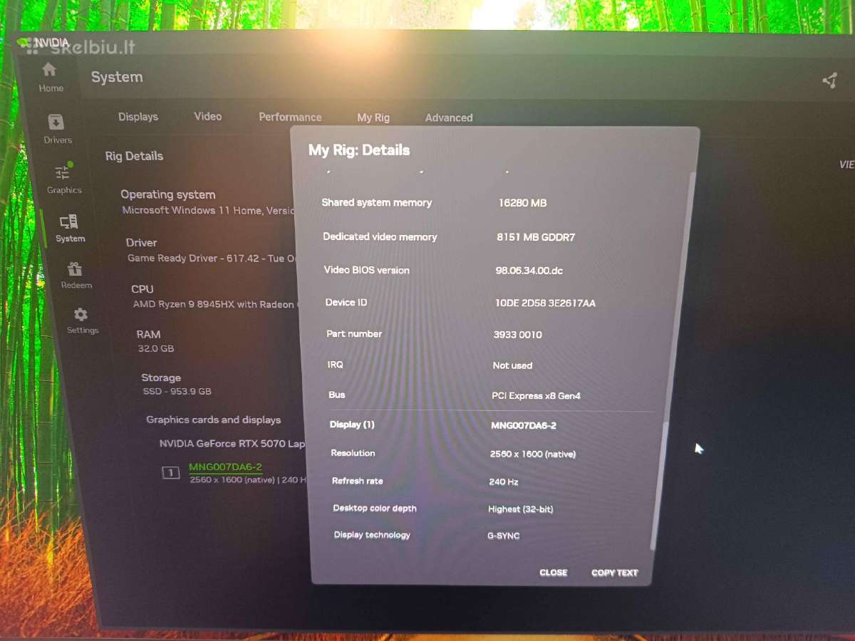 Parduodamas praktiskai naujas Lenovo Legion Pro 5 - nuotraukos Nr. 8