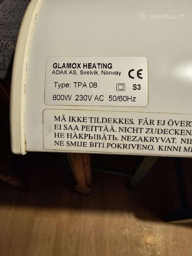 Elektrinis radiatorius Glamox Tpa 80 - nuotraukos Nr. 4