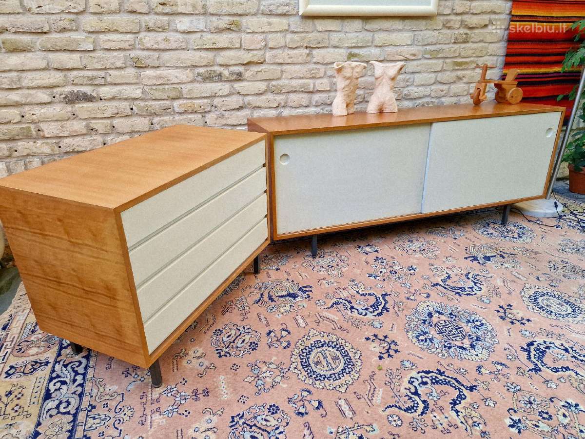 Vintažinė mid century tikmedžio komoda/indauja - nuotraukos Nr. 36