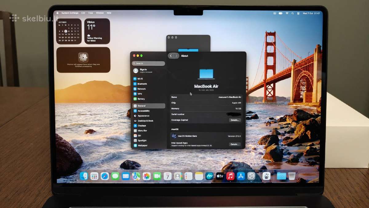 MacBook Air 15 M4 Midnight 16gb 256gb 43 Ciklai - nuotraukos Nr. 5