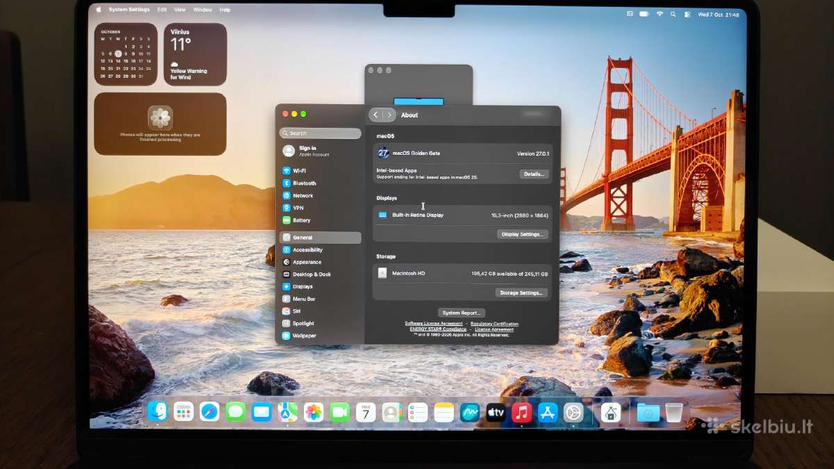 MacBook Air 15 M4 Midnight 16gb 256gb 43 Ciklai - nuotraukos Nr. 6