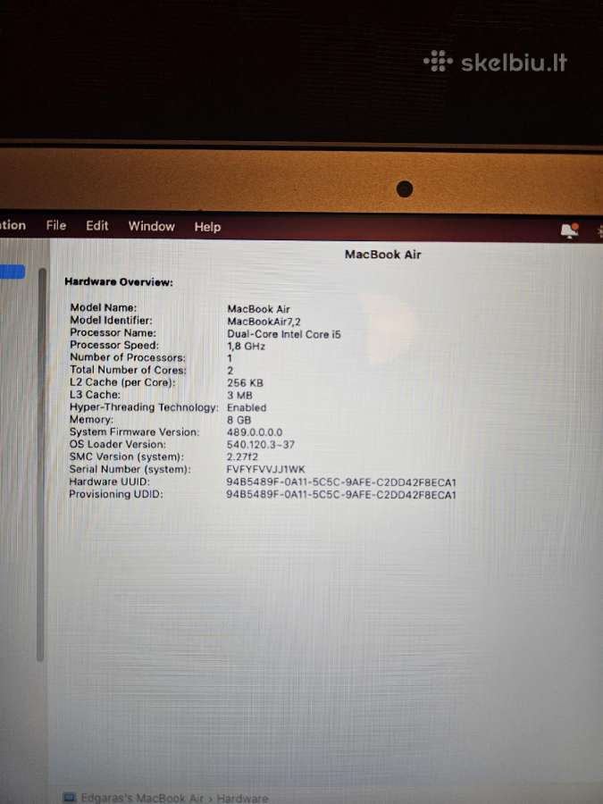 Pardodu MacBook Air 13 - nuotraukos Nr. 11