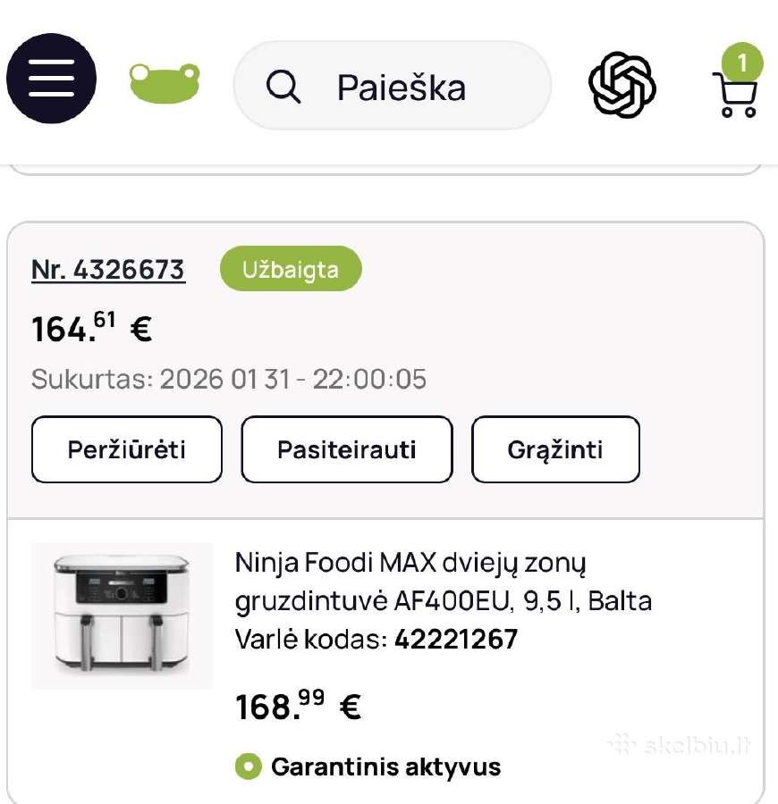 Nauja Ninja Foodi Max dvieju zonugruzdintuve - nuotraukos Nr. 2