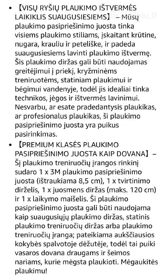 Plaukimo pasipriešinimo diržas - nuotraukos Nr. 6