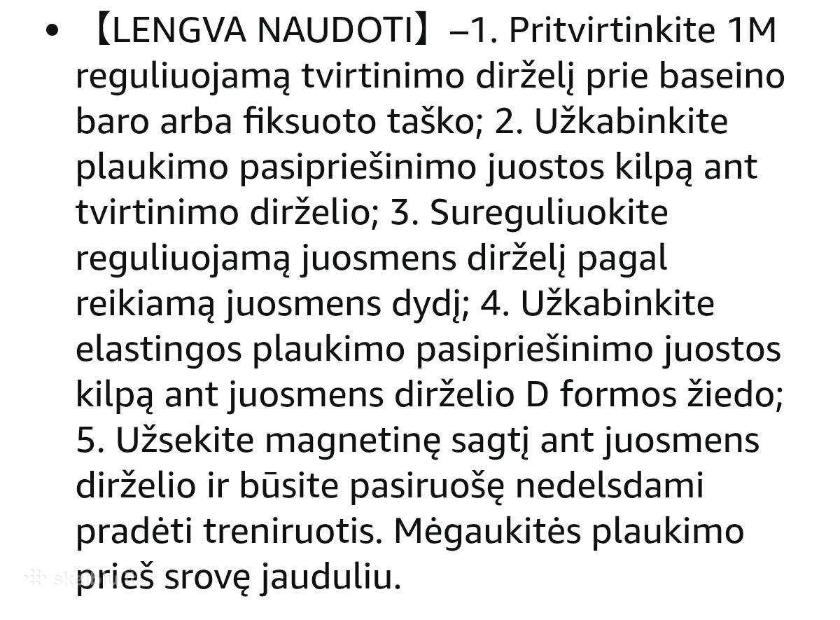 Plaukimo pasipriešinimo diržas - nuotraukos Nr. 7