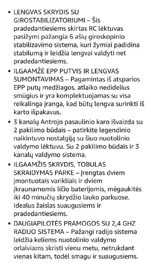 Radio bangomis valdomas lėktuvas Volantexrc - nuotraukos Nr. 6