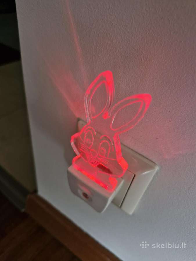 Naktinė LED lempa zuikis vaikams - nuotraukos Nr. 5