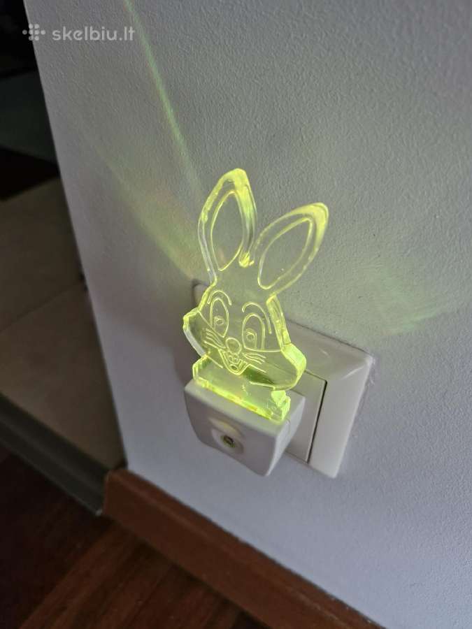 Naktinė LED lempa zuikis vaikams - nuotraukos Nr. 7