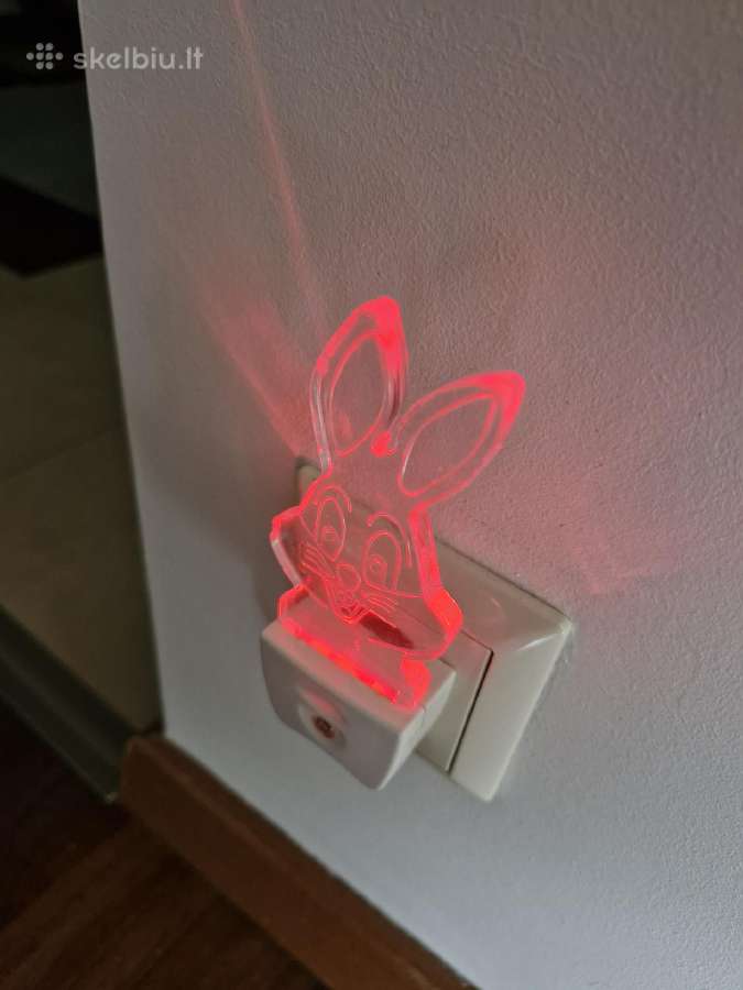 Naktinė LED lempa zuikis vaikams - nuotraukos Nr. 8