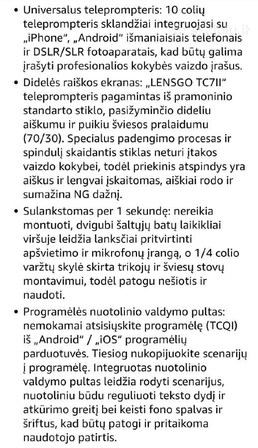Lensgo tc7 s nešiojamas sufleris(teleprompter) - nuotraukos Nr. 6
