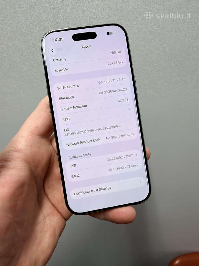 Apple iPhone Air, 256gb Blue - nuotraukos Nr. 7