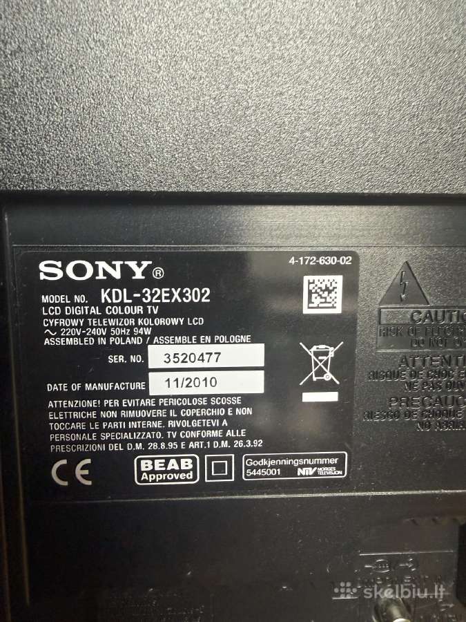 Televizorius LCD Sony Kdl32ex302a, 32įstrižainė - nuotraukos Nr. 5