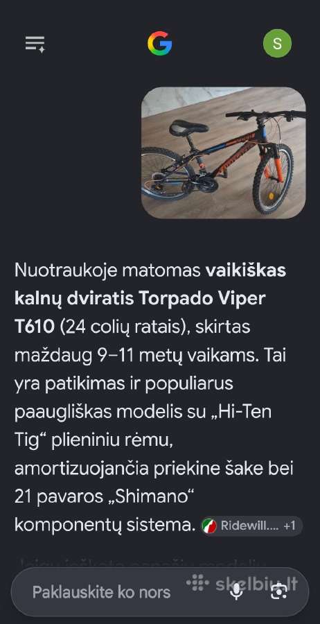 Dviratis vaikui paaugliui - nuotraukos Nr. 2