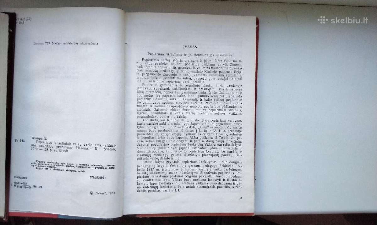 E. Trumpa. Popieriaus lankstiniai. - nuotraukos Nr. 3