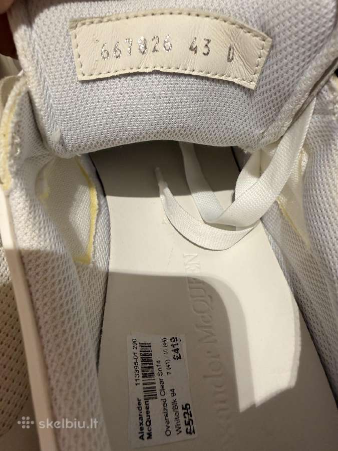 Alexander Mcqueen Oversized Clear 43 White Origina - nuotraukos Nr. 8