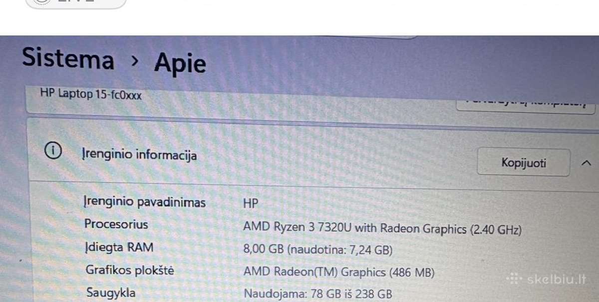 Hp laptop 15 nešiojamasis kompiuteris - nuotraukos Nr. 6
