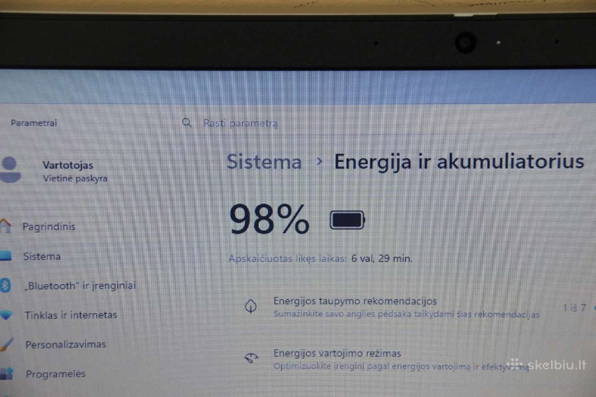 Lenovo 17,3 20gb RAM i5-10gen 256gb nvme - nuotraukos Nr. 10