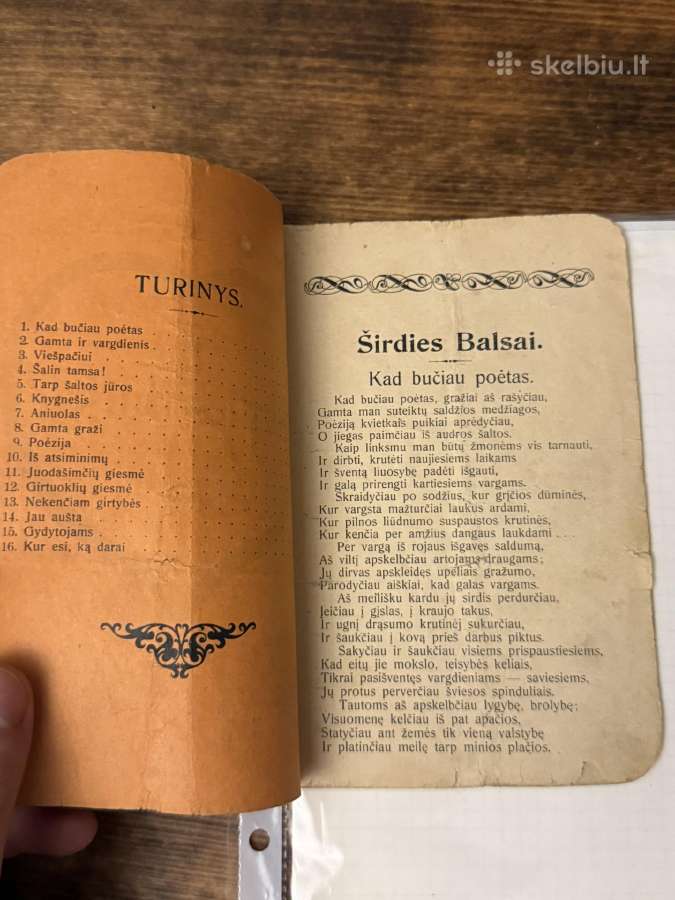 Širdies balsai 1908 m. Antikvarinė knyga - nuotraukos Nr. 2