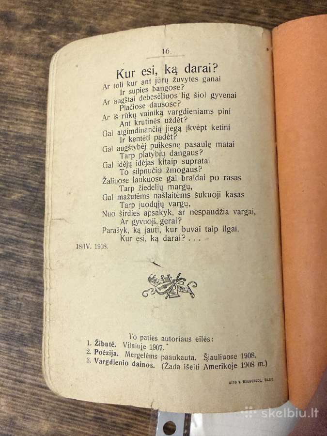 Širdies balsai 1908 m. Antikvarinė knyga - nuotraukos Nr. 4
