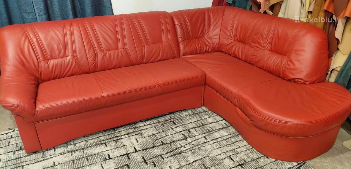 Naturalios odos kampas sofa lova - nuotraukos Nr. 3