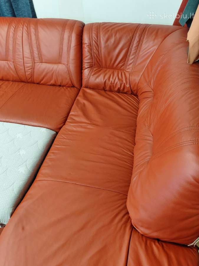 Naturalios odos kampas sofa lova - nuotraukos Nr. 7