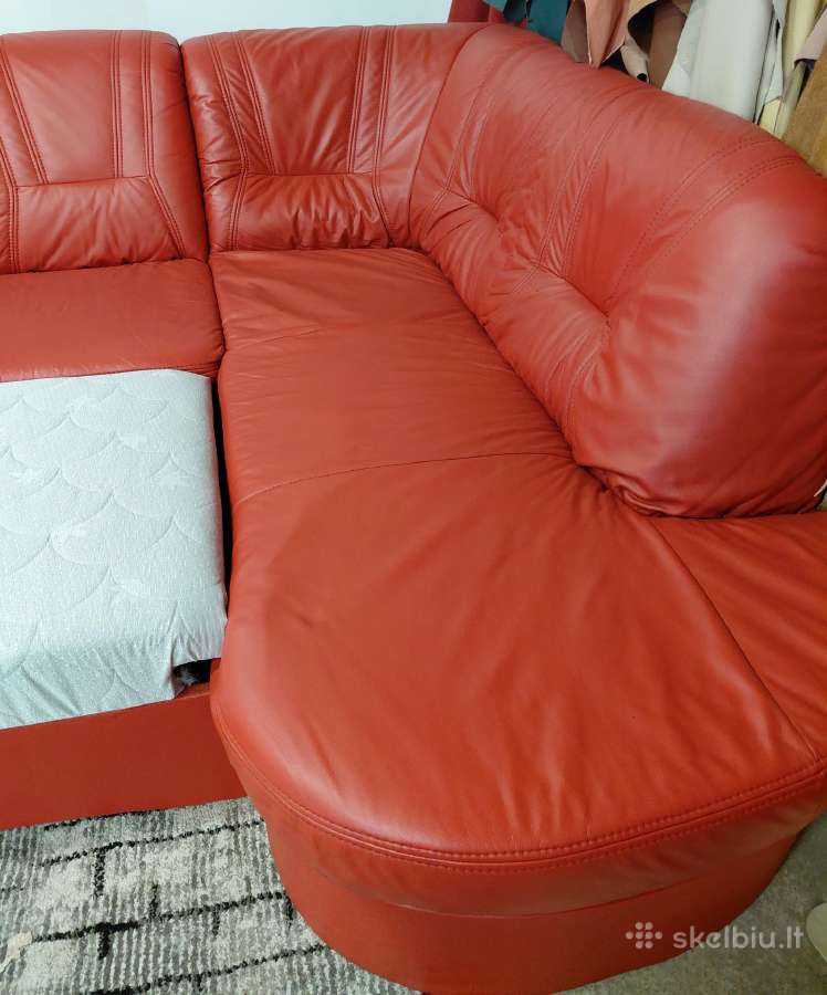 Naturalios odos kampas sofa lova - nuotraukos Nr. 9