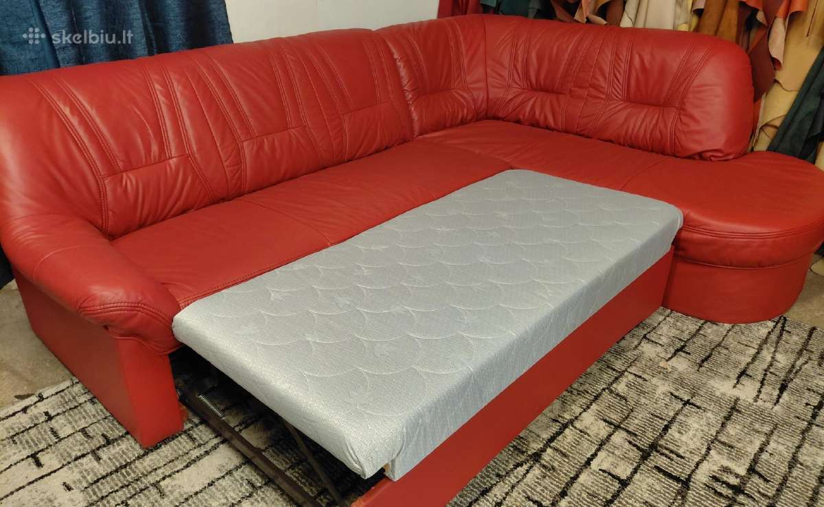Naturalios odos kampas sofa lova - nuotraukos Nr. 11