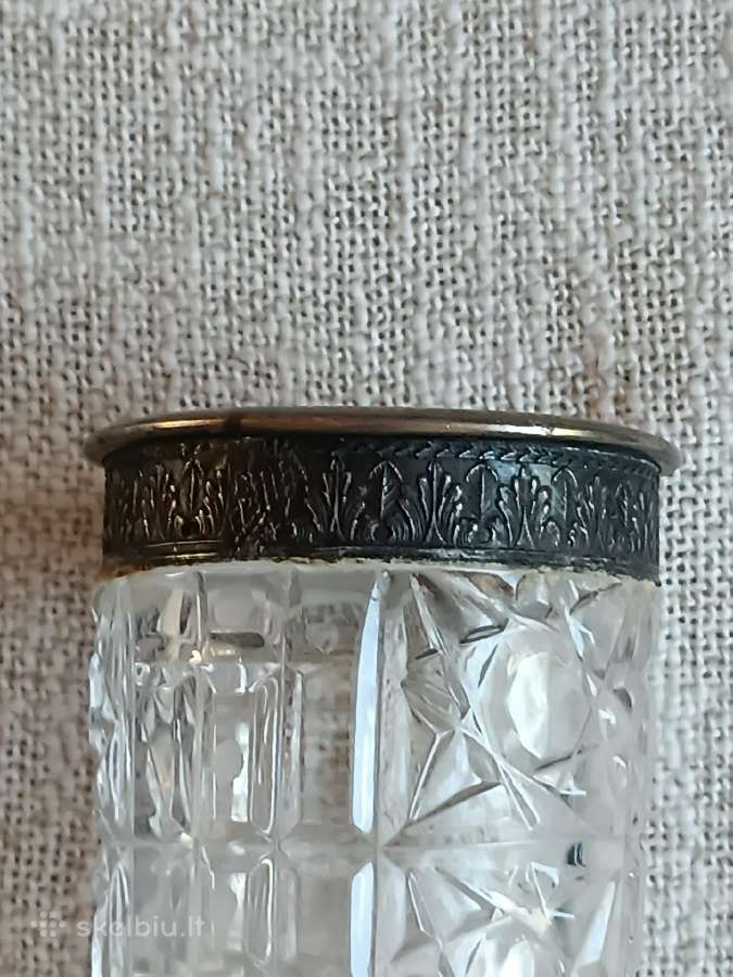 Vintažinė krikštolinė vaza su sidabru 875 - nuotraukos Nr. 3