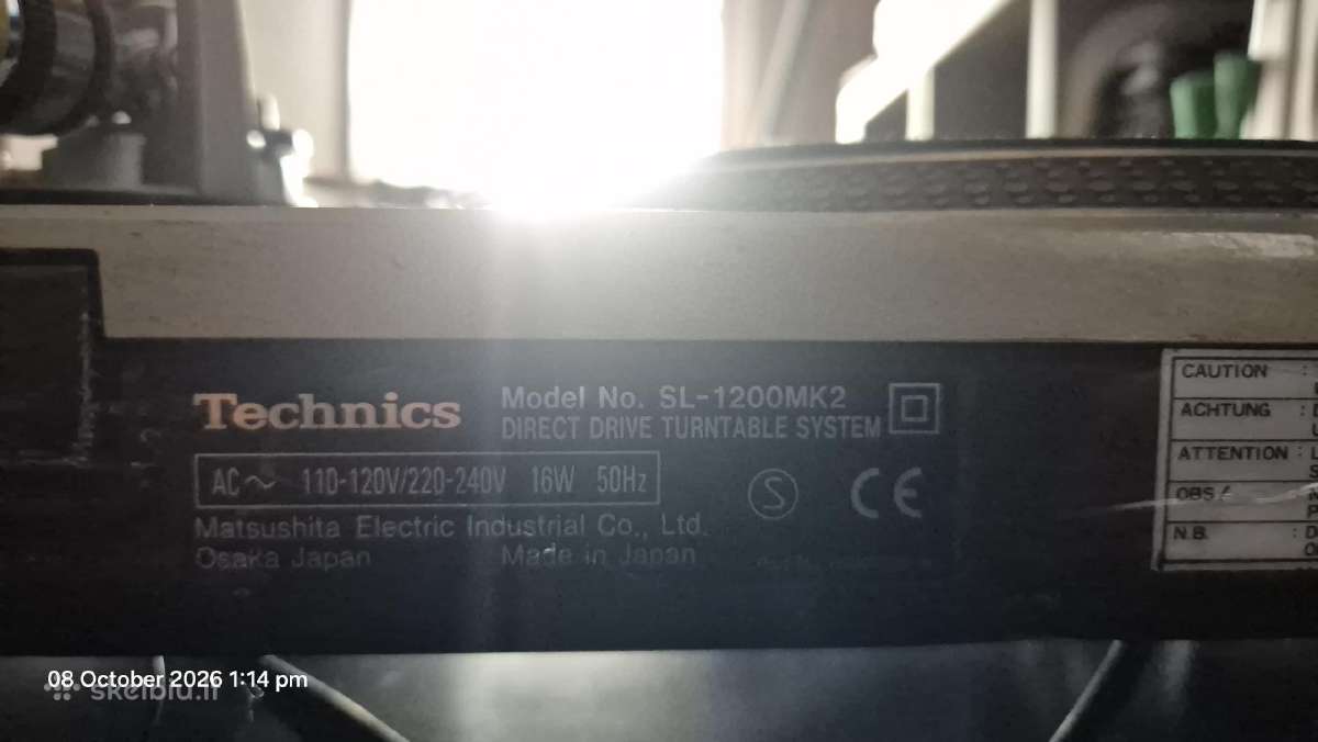 Technics SL-1200 mk2 plokštelių grotuvas - nuotraukos Nr. 3