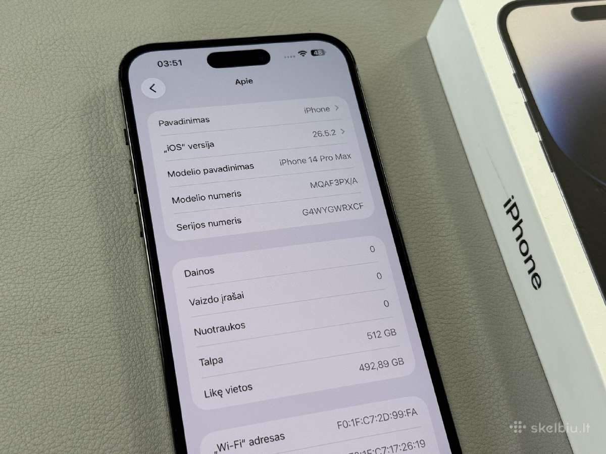 iPhone 14 Pro Max net su 512gb - nuotraukos Nr. 4