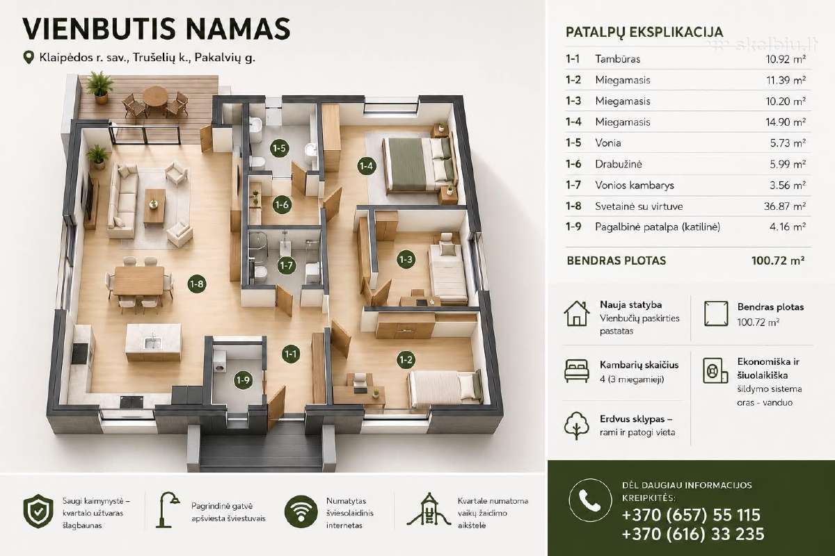Parduodamas gyvenamasis namas Trušeliuose - nuotraukos Nr. 8
