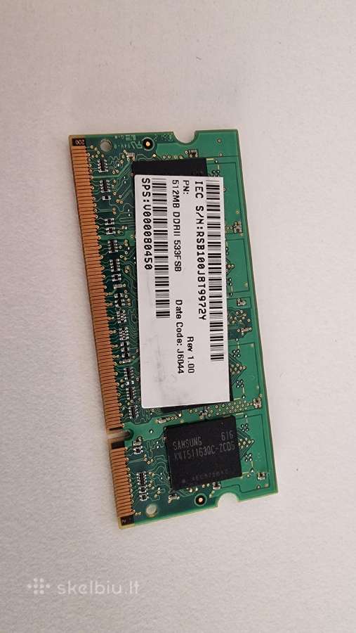 Samsung M470t6554cz3-cd5 Sodimm 512mb Pc-4200 - nuotraukos Nr. 2