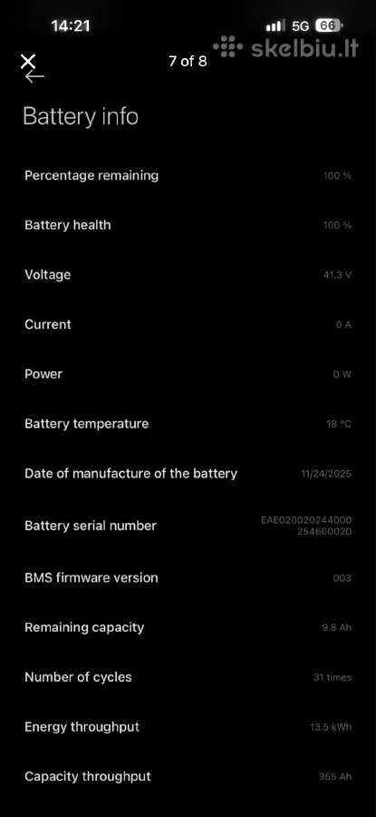 Xiaomi Electric Scooter 6 (2026 m.) 100% baterija - nuotraukos Nr. 7