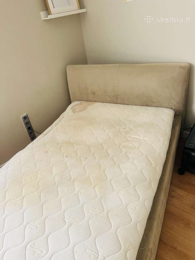 Viengulė lova 120 200 cm su čiužiniu - nuotraukos Nr. 7