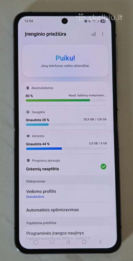 Samsung Galaxy Z Flip4 5G Blue, stovis kaip naujas - nuotraukos Nr. 7