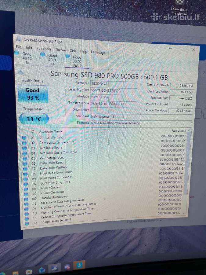Samsung 980 Pro 500gb - nuotraukos Nr. 2