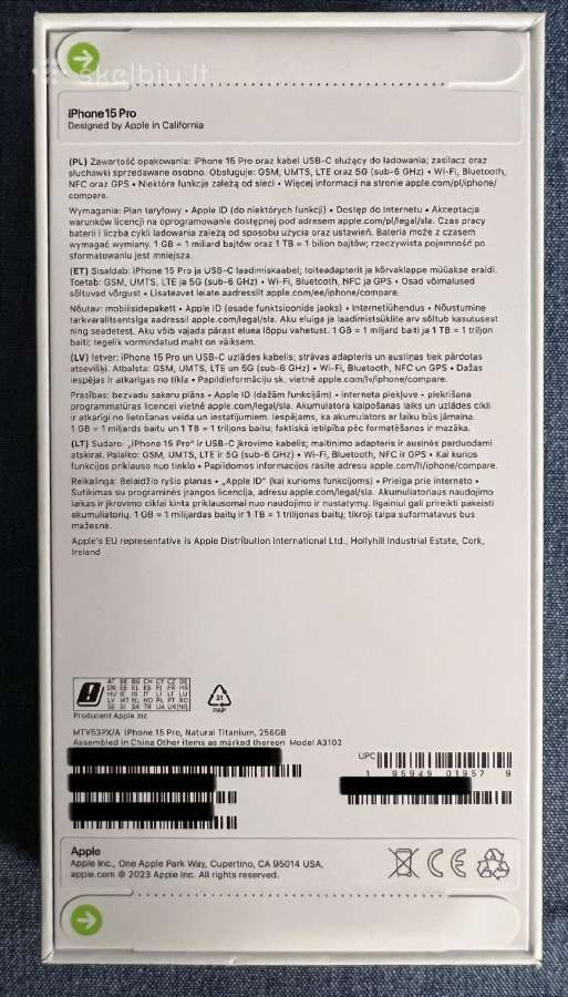 iPhone 15 Pro 256gb (Natural Titanium) - nuotraukos Nr. 7