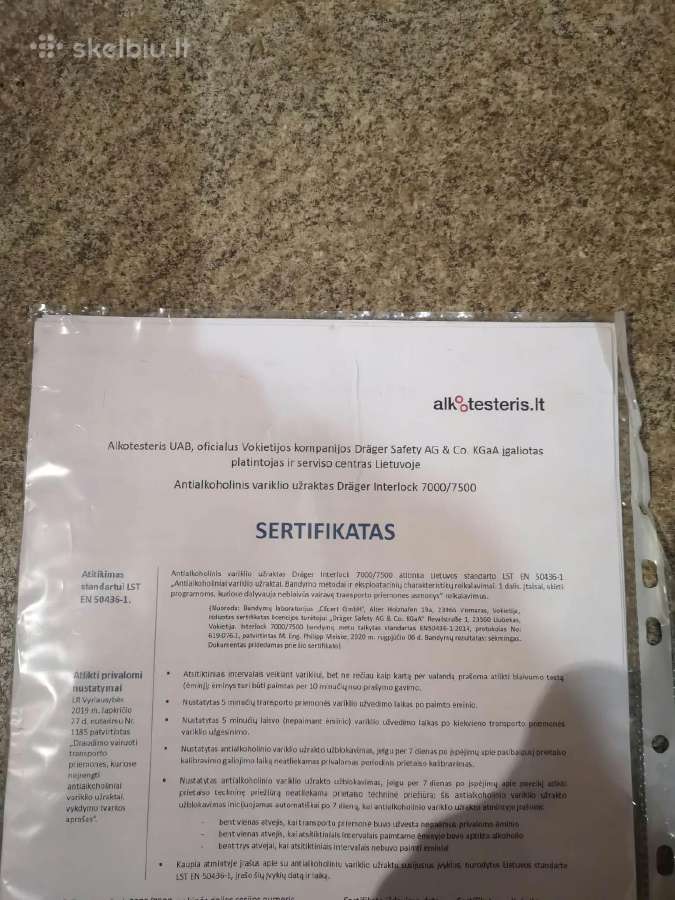 Drager, interlock 7000 alkoblokas - nuotraukos Nr. 3