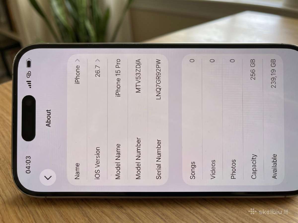 iPhone 15 Pro (256 GB, Natural Titanium) - nuotraukos Nr. 2
