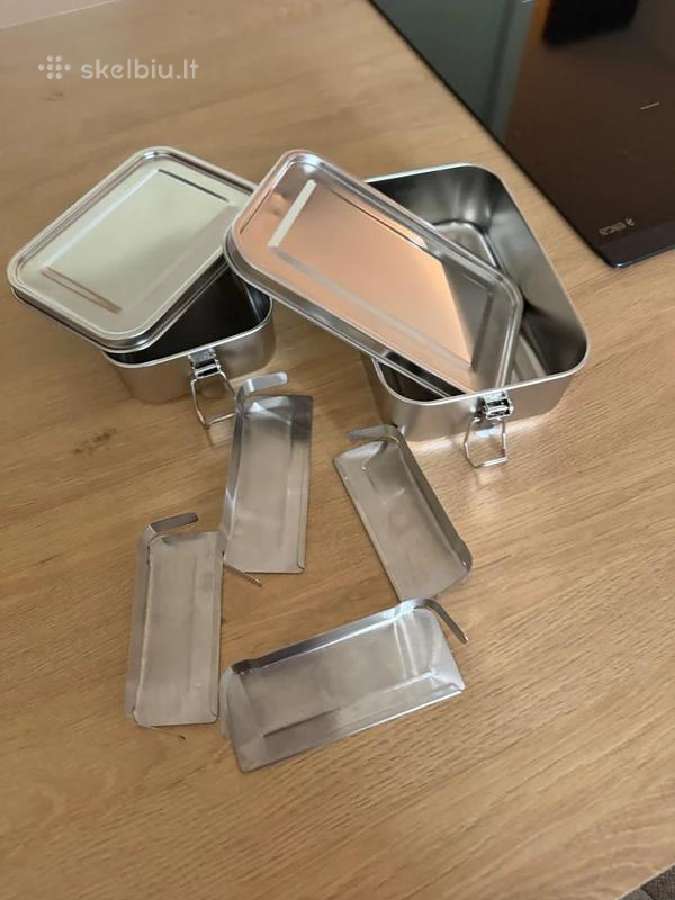 2 nerūdijančio plieno pietų dėžutės 850 ir 1400 ml - nuotraukos Nr. 2