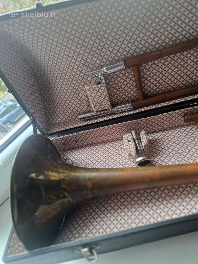 Kolekcinis retro trombonas su dėklu. - nuotraukos Nr. 3