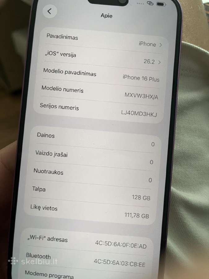 iPhone 16 plus 128gb - nuotraukos Nr. 8