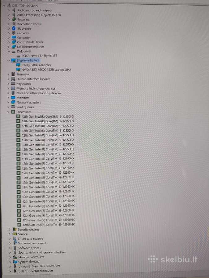 Dell 16.0 4k+ Oled i9-12950hx 64gb Rtx A3000 12g - nuotraukos Nr. 5