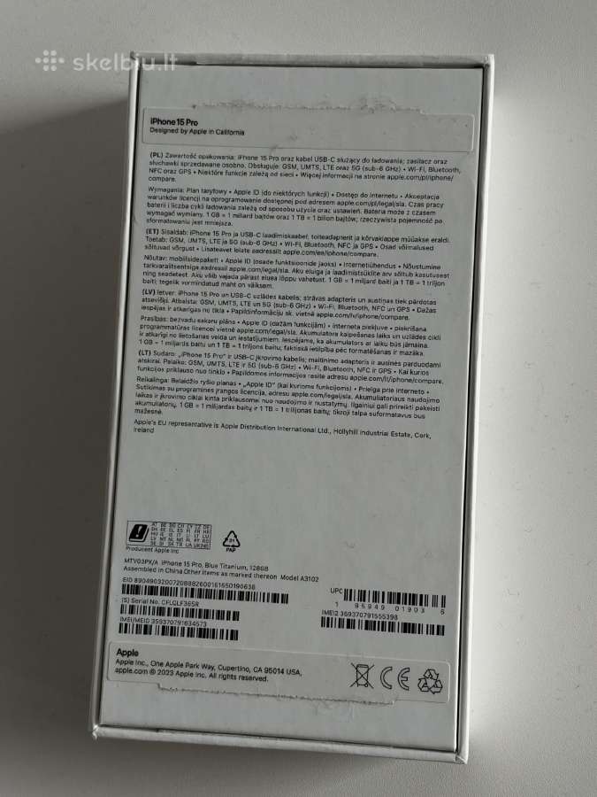 iPhone 15 pro Blue titanium 128 GB - nuotraukos Nr. 3