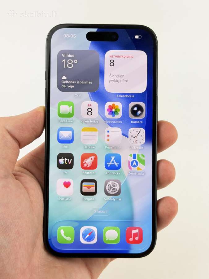 iPhone 15 128 Black - Pakeistas Draudimo - nuotraukos Nr. 6