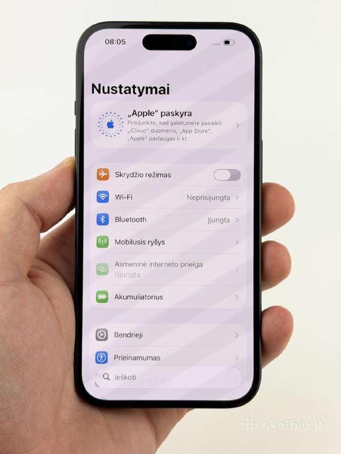 iPhone 15 128 Black - Pakeistas Draudimo - nuotraukos Nr. 7