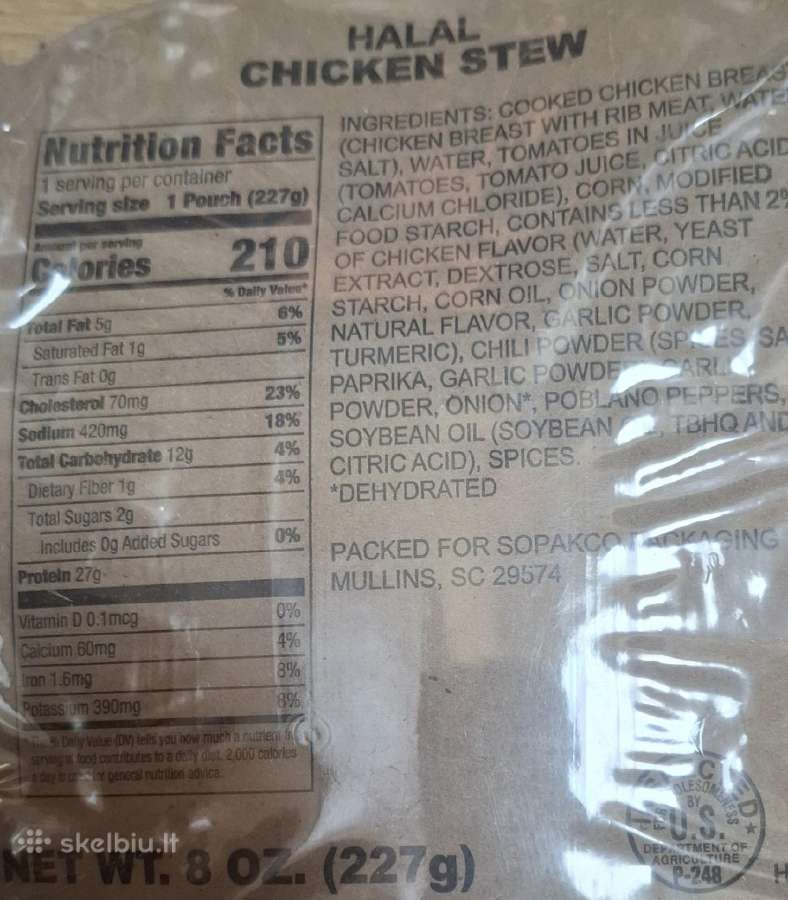 Kariškas košerinis Meal Halal Mre 24 h. davinys - nuotraukos Nr. 3