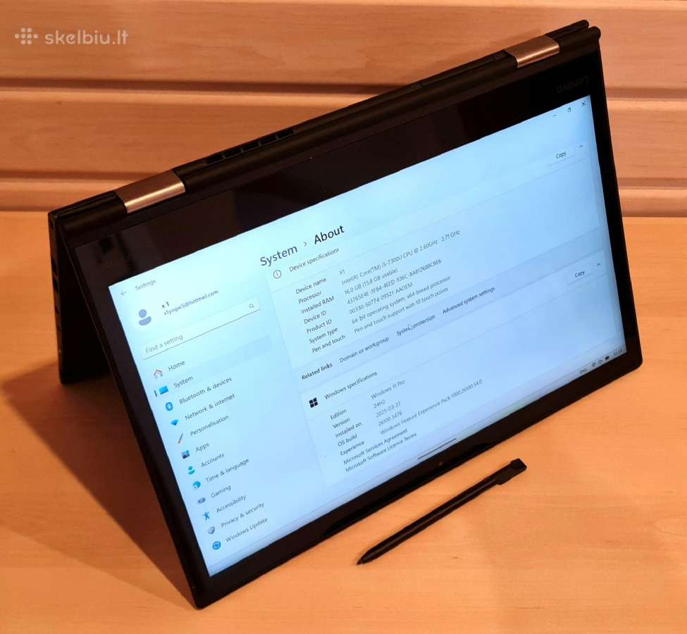 Lenovo X1 Yoga i5 Ram16gb Touch 14“ Stylus - nuotraukos Nr. 3
