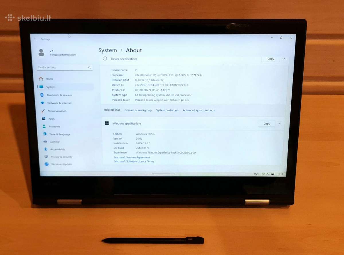 Lenovo X1 Yoga i5 Ram16gb Touch 14“ Stylus - nuotraukos Nr. 5